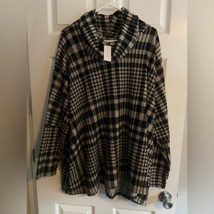 Lane Bryant Poncho style sweater plaid 22/24